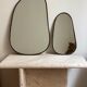 Mirror organic egg brass black 60x40cm