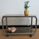 Space Age coffee table in smoked glass and chrome steel, 1970s