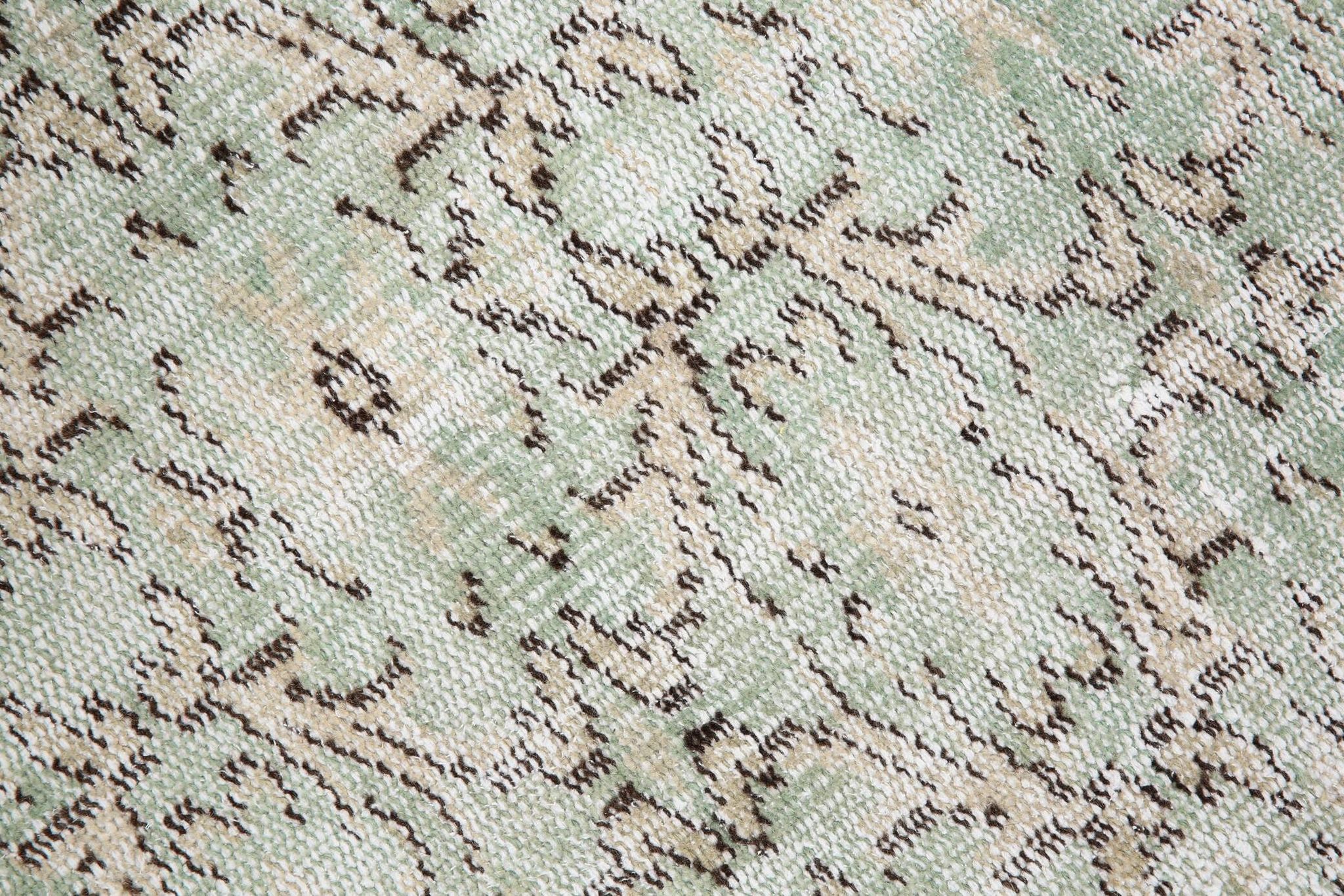 3x9 Shades Of Light Green & Black Vintage Runner Rug, 81x275Cm