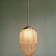 Art Deco Skyscraper pendant light in pink cracked glass