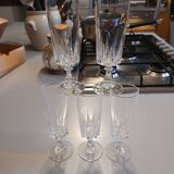 5 crystal champagne flutes