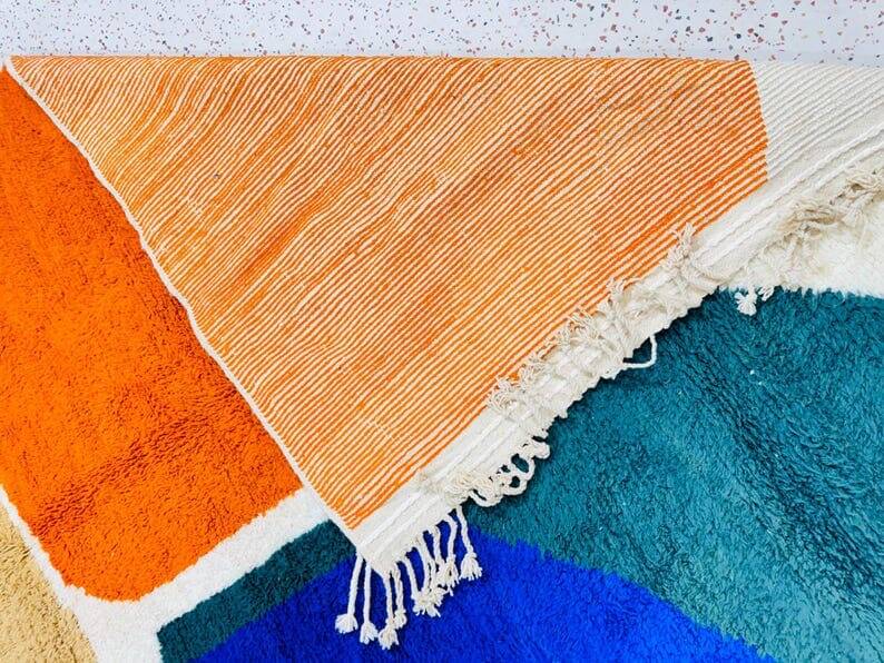 Handwoven colorful Azilal rug size 150 x 250 cm