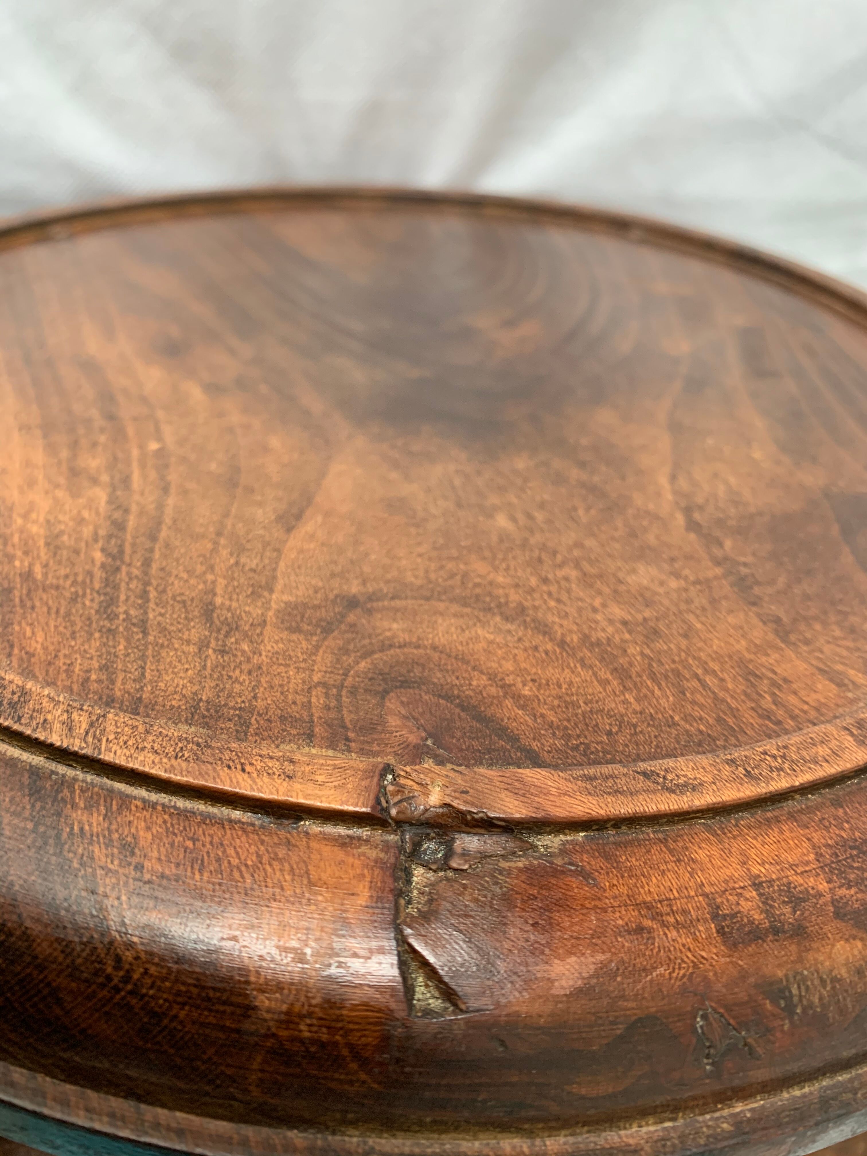 French turned wood stool 1950
