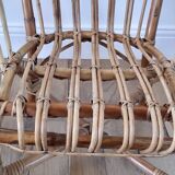 Pair of children's armchairs in rattan / bamboo honey color 60s