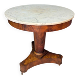 Empire mahogany and marble pedestal table