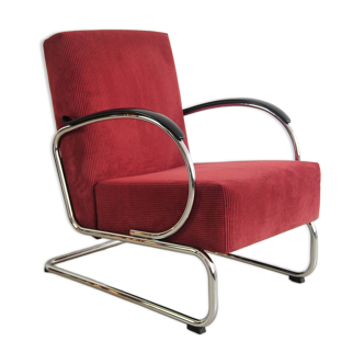 Wine red armchair Gispen 407