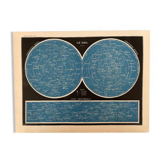 Lithographie gravure sur le ciel de 1897
