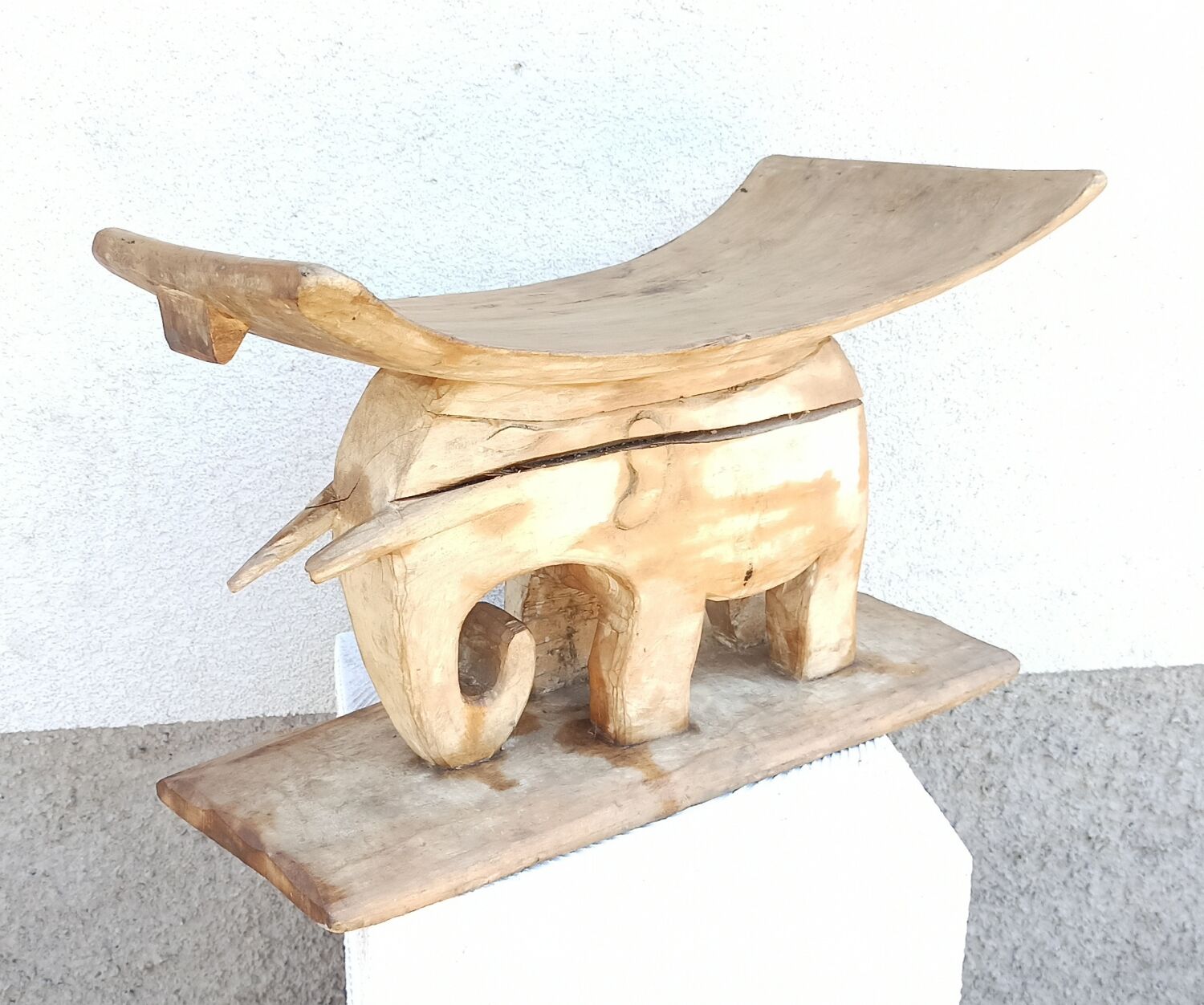 Antique wooden stool, Ashanti African Art from Ghana