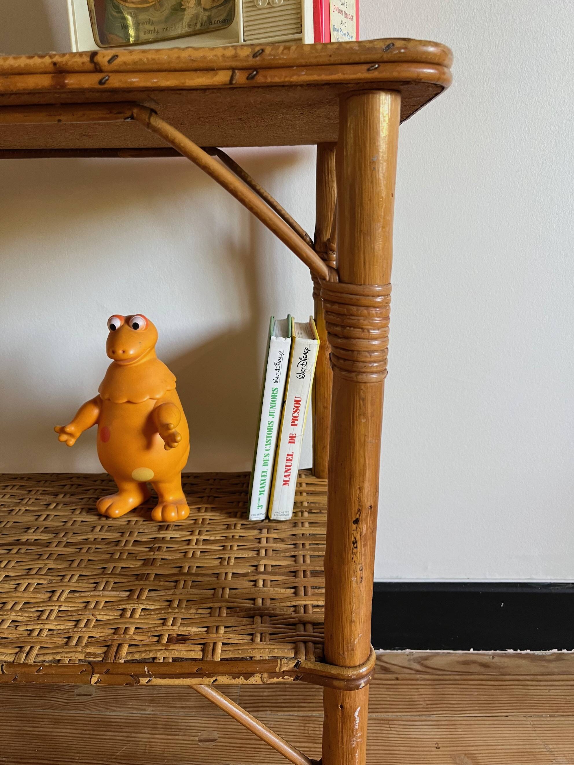 Vintage rattan shelf, console