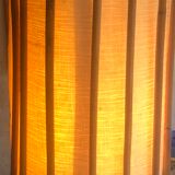 Lampe rotin bambou osier vintage années 60 pied tripode