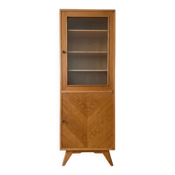 Vintage display cabinet from the 1960s in wood.