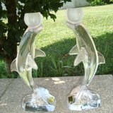 Pair of dolphins royal crystals made in france