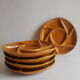 Lot de 5 assiettes à compartiments en gres Longchamp vintage