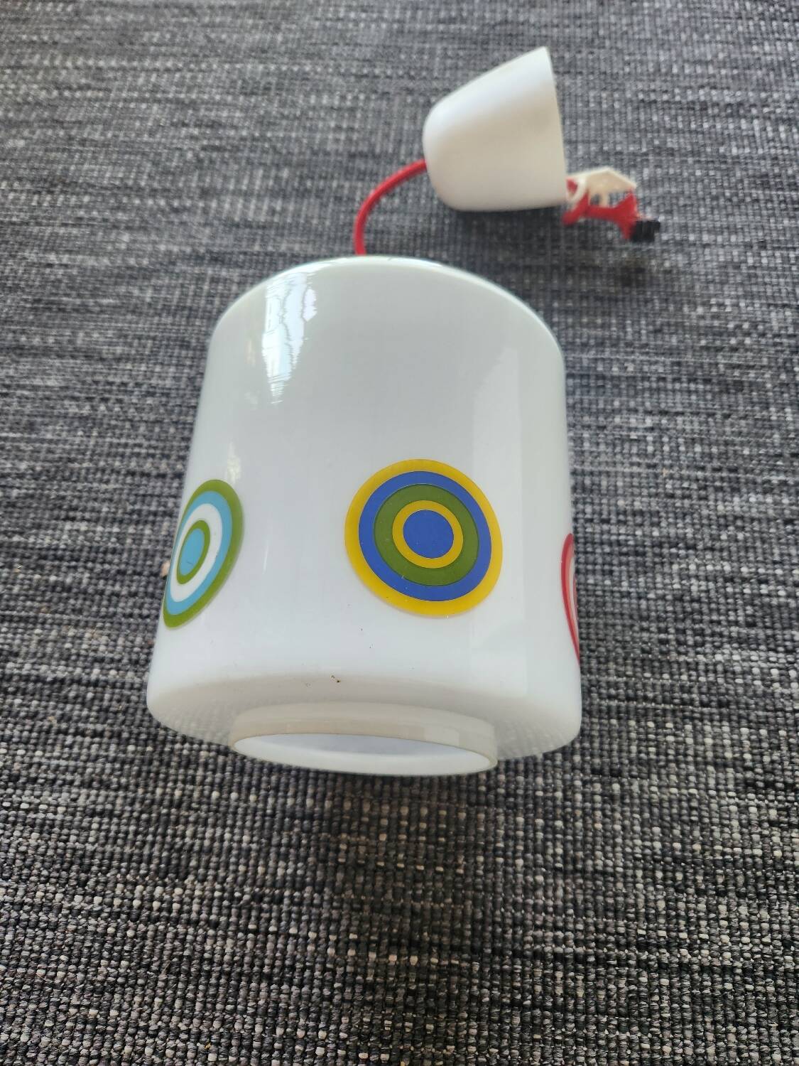 Vintage opaline glass pendant light