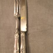 Cutting service knife handles silver Minerve style Rocaille Louis XV
