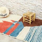 Tapis berbère marocain azilal coloré 225 x 125cm