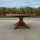 Round 100 cm oak coffee table 1970s