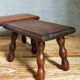 Pair of vintage solid turned wood footstools