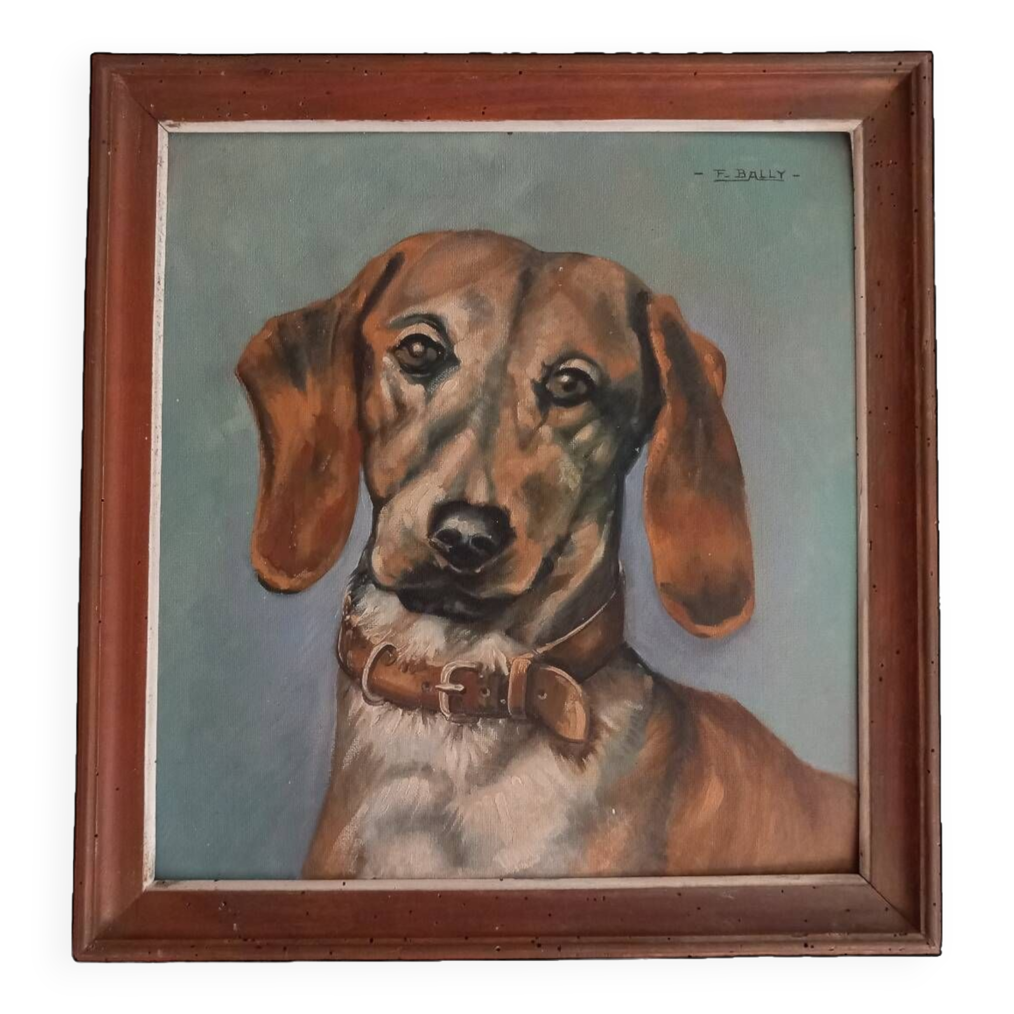 Old painting dog portrait