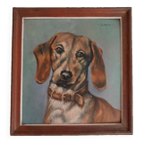 Old painting dog portrait