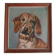 Tableau ancien portrait chien