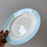 Set of 6 dessert plates sky blue gradient pastel years 40-50