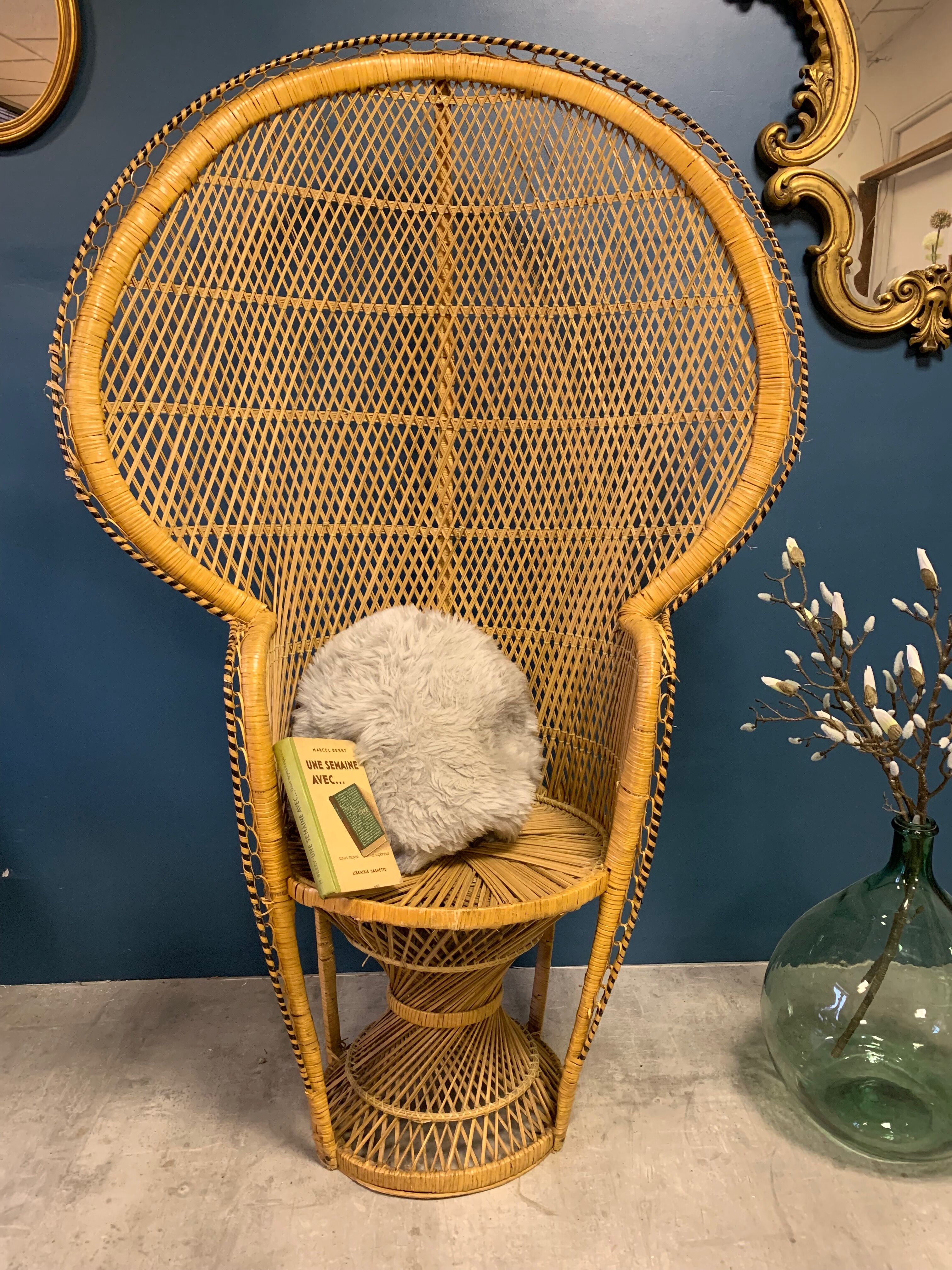 Emmanuelle chair in rattan 70s