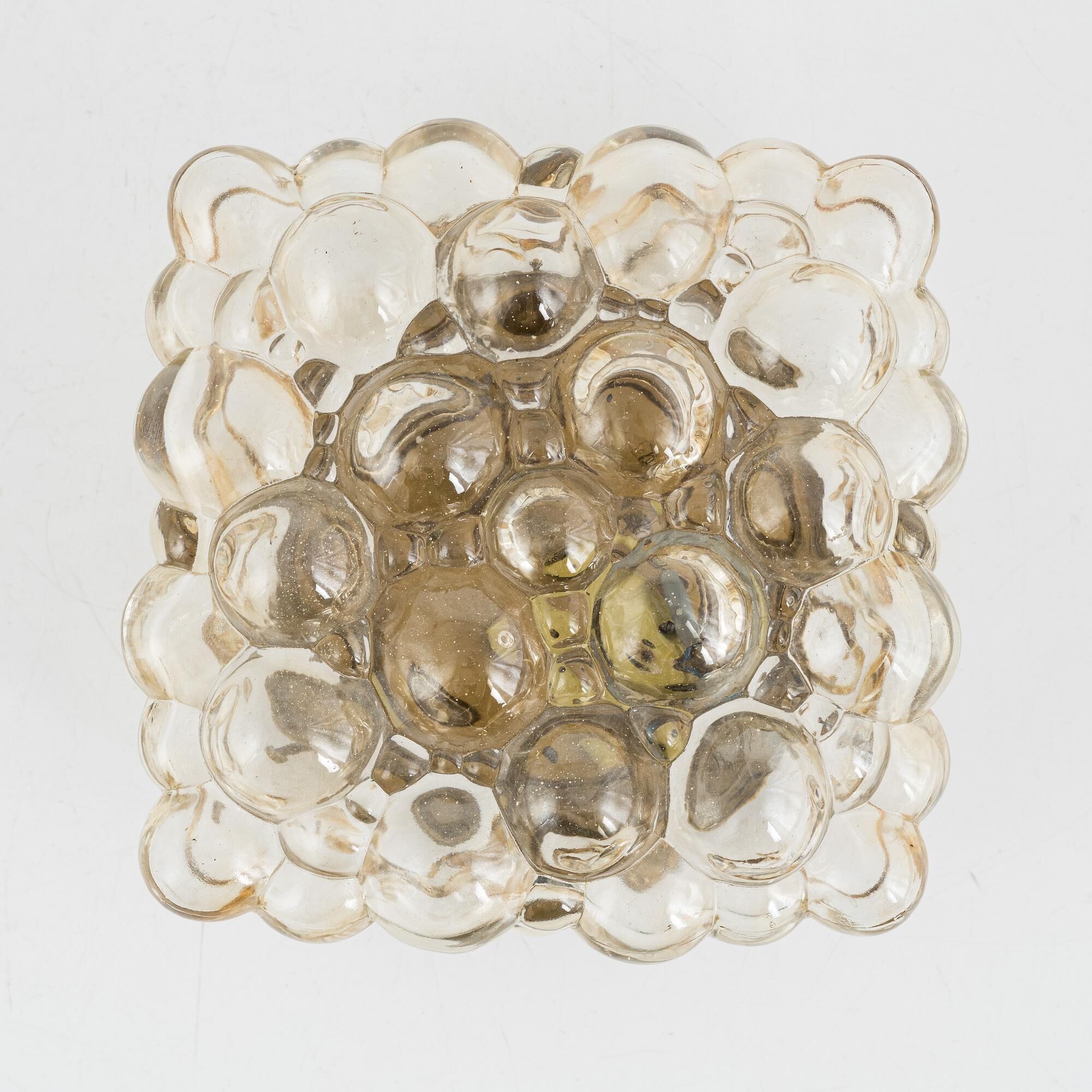 Wall lamp or recessed lamp in bubbled glass by Helena Tynell, 1960s, Limburg, Germany.