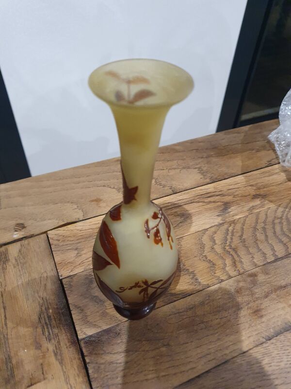 Vase en pâte de verre Emile Gallé Art Nouveau