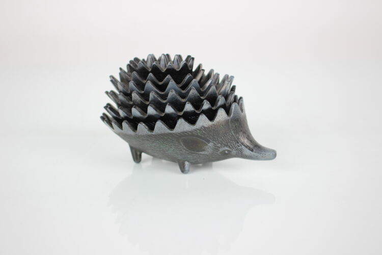 Mid-century metal ashtray in the shape of a hedgehog, 1960