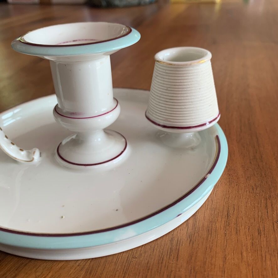 Pyrogenic porcelain candlestick