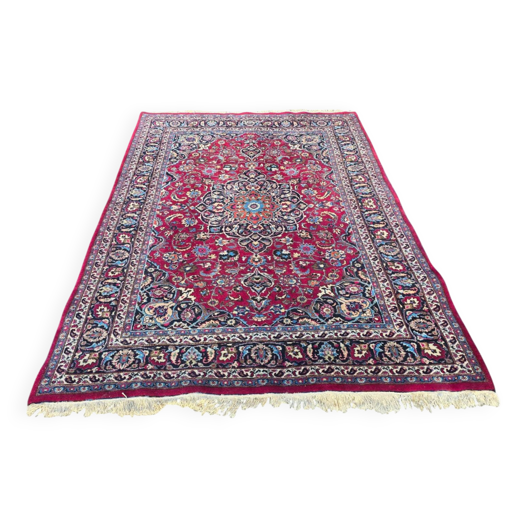 Antique Persian handmade wool rug