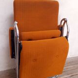 Deckchair Lama chrome vintage fabric