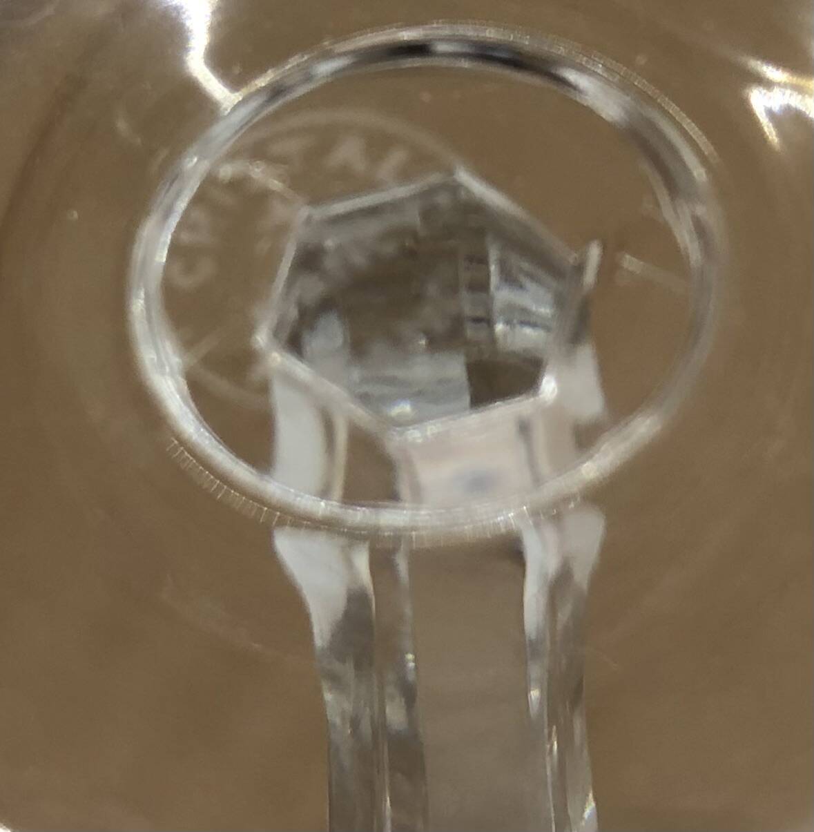 Set of 12 cut crystal stemmed glasses from the Nancy crystal factory, art deco