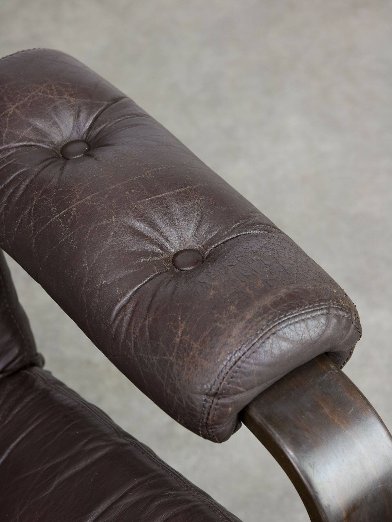 Luxurious Lounge Armchair in Leather, 1970s