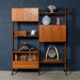 Vintage 20thc italian modular teak wall cabinet c.1960