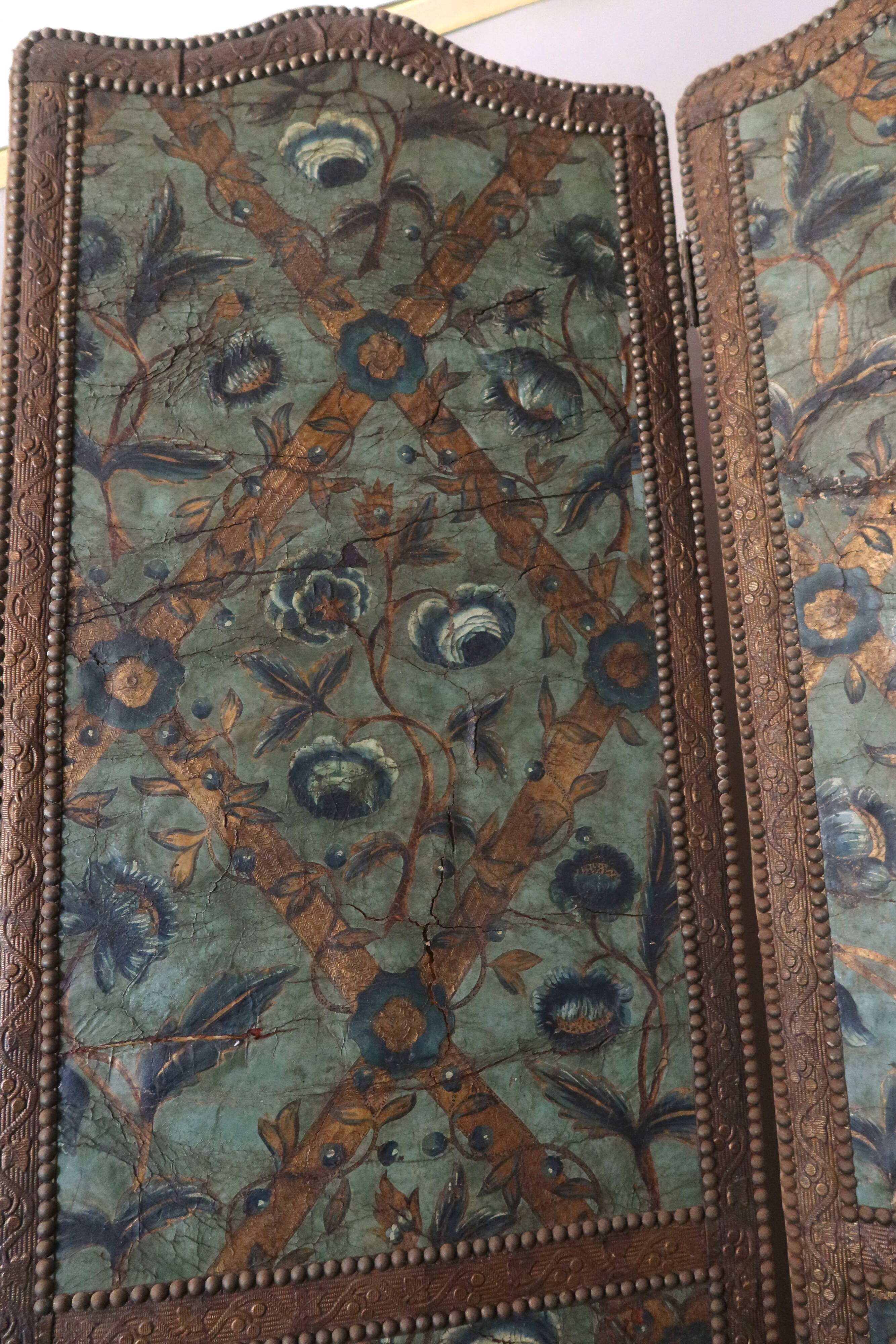 17th century Cordoba leather screen