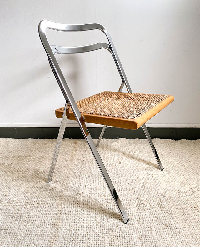Folding chair cannage Giorgio Cattelan