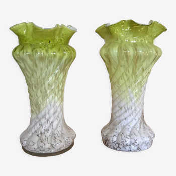 Old vases with gadroons and collars