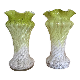 Old vases with gadroons and collars