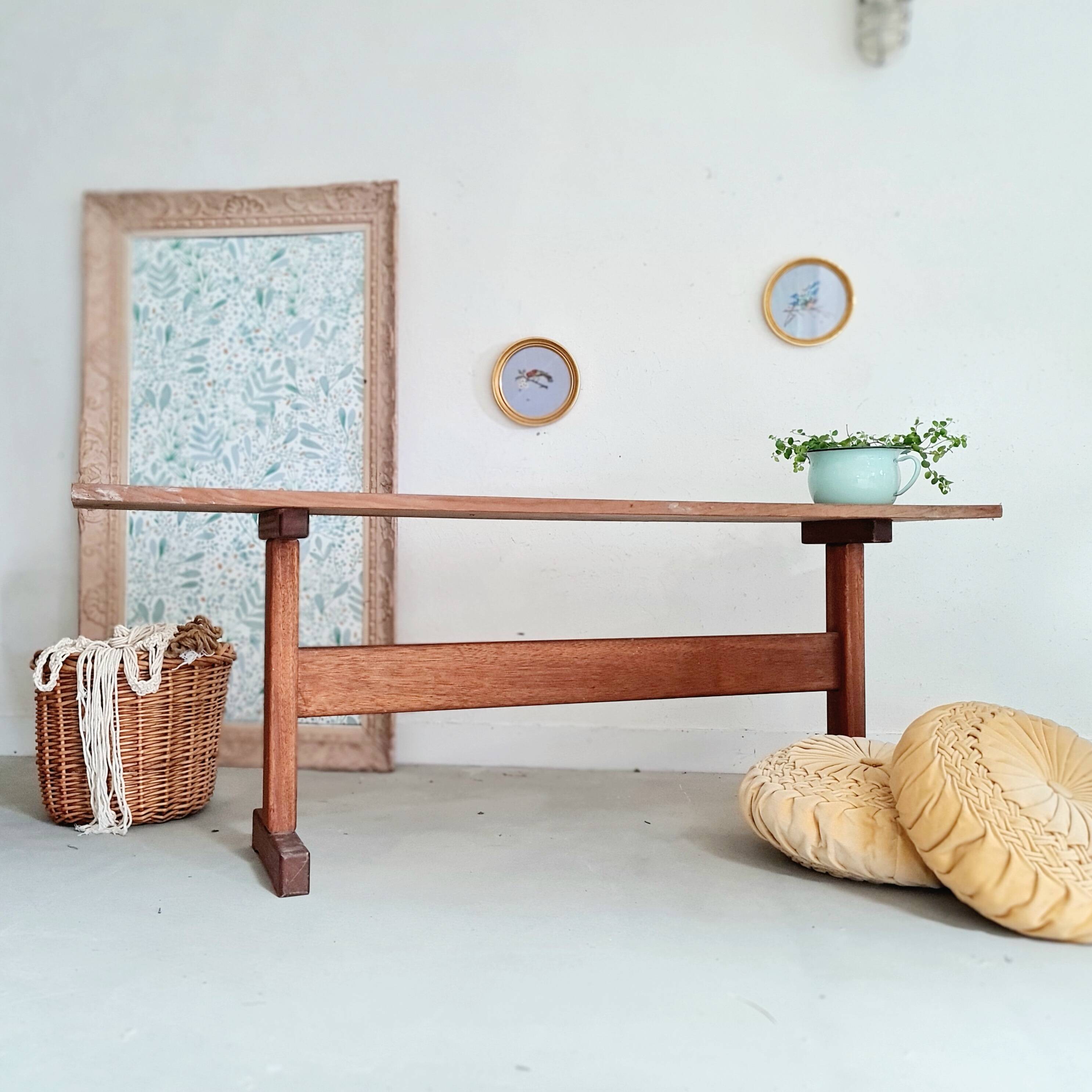 Old solid wood bench