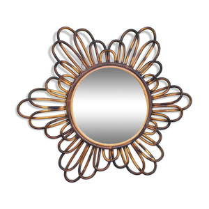 Miroir rotin vintage