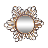 Vintage rattan mirror