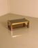 Rectangular Italian coffee table in wood and gold metal from the 70s.