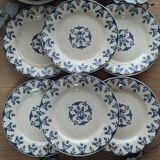 Set of 6 plates of Gien iron earth