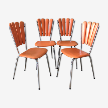 Set of four chairs in skaï 70s