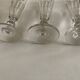 Set of 5 19th glass champagne flutes with flat slices cut