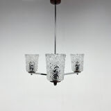 Vintage Chrome & Glass Chandelier, 1970's