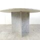 Vintage round White marble dining table 1970s