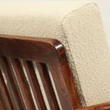 Scandinavian curly beige armchair mid century modern design by Z. Baczyk 1965